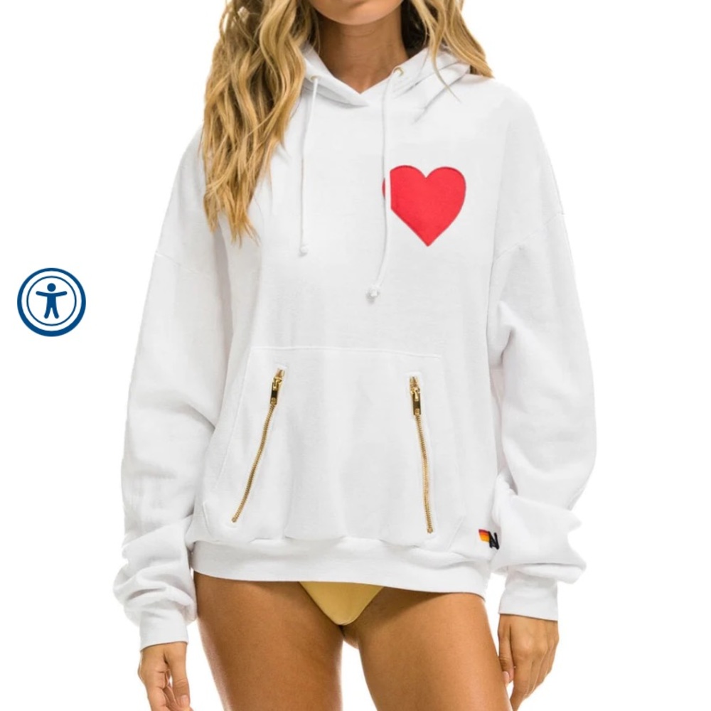 AVIATOR NATION Heart Hoodie with Zippers